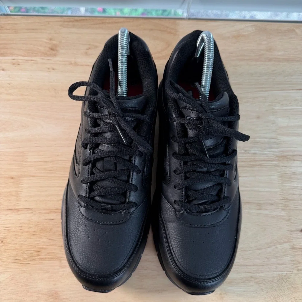Skechers Nampa-Wyola Work Boots Men's Black Leather Lace Up Slip Resistant - 9